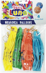 Μπαλόνια Στρογγυλά Τόπι με Σχέδια σε Διάφορα Χρώματα 40εκ. 4τμχ
