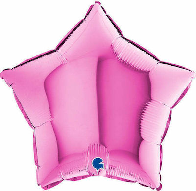 Balloon Foil Star White 46cm Fuchsia