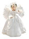 JK Home Decoration Illuminated Christmas Ceramic Figure Cherub White