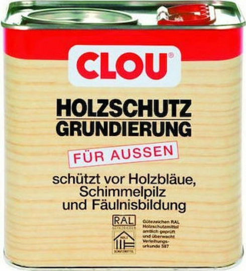 Clou Grundierung Συντηρητικό Ξύλου Διαλύτου Άχρωμο Ματ 2.5lt