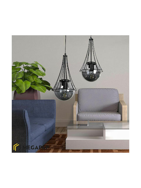 Megapap Cahaya Pendant Light Black with Socket E27 40x40x80cm