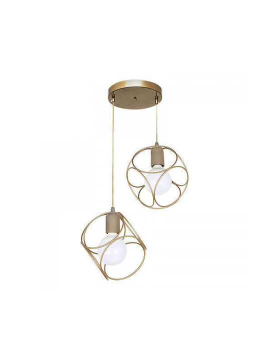 Megapap Lusita Pendant Light Two-Light for Socket E27 Gold