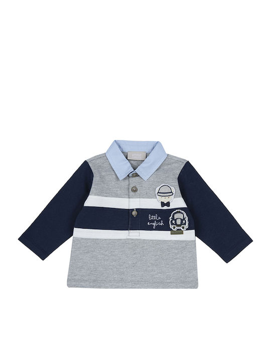 Παιδικό Polo Μακρυμάνικο Γκρι Little English