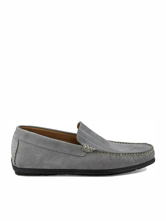 Damiani Men's Leather Moccasins Gray