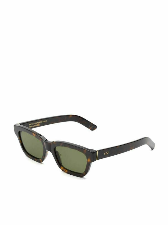 Retrosuperfuture Milano Sunglasses with Brown Tartaruga Plastic Frame and Green Lens F4G