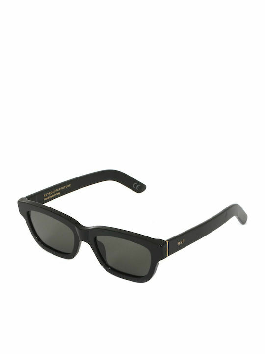 Retrosuperfuture Milano Unisex Sunglasses with Black Plastic Frame and Black Lens 94Z