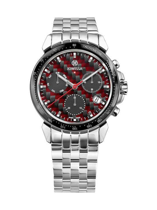 Jowissa Lewy Uhr Chronograph Batterie mit Silber Metallarmband