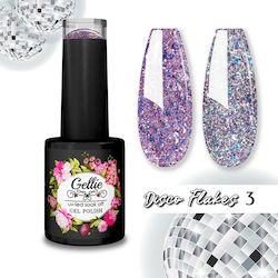 Gellie Disco Flakes Хибриден Лак за Нокти 3 с G...