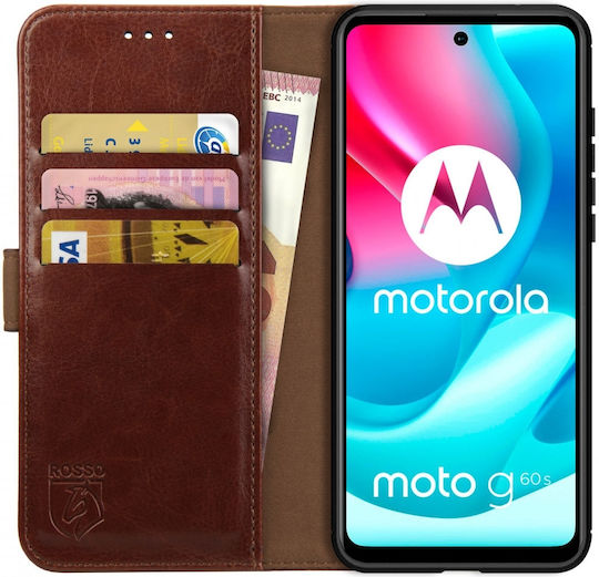 Rosso Element Wallet Synthetic Leather Brown (Motorola Moto G60S)