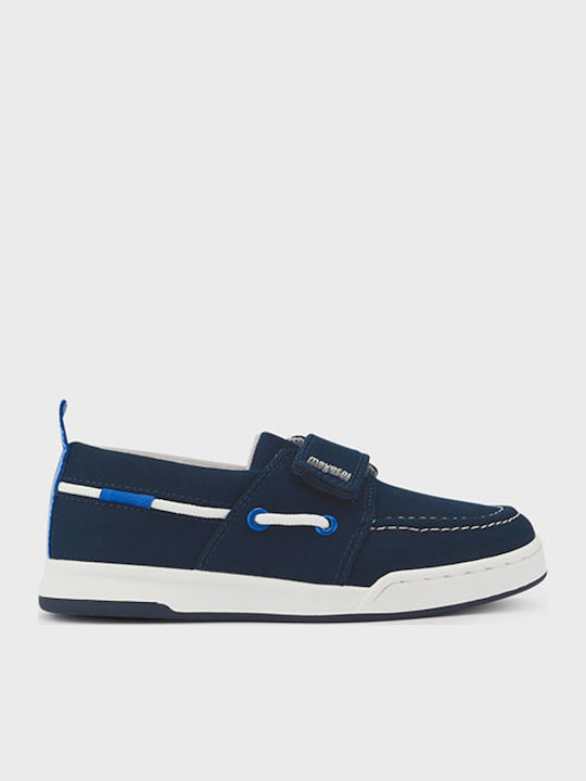 Boys Fabric Moccasins with Velcro Blue