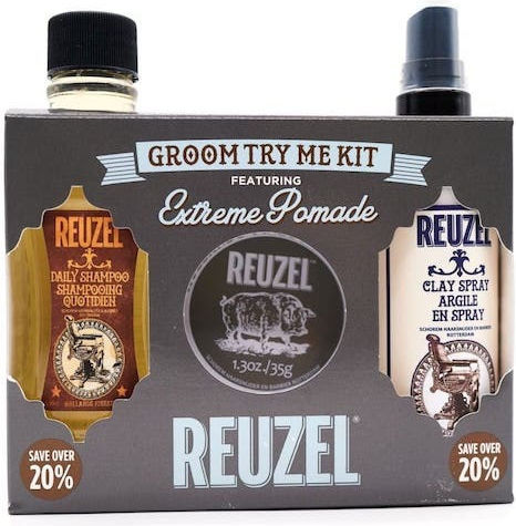 Reuzel Try Reuzel Groom Kit Extreme Σετ Περιποίησης Μαλλιών Ενυδάτωσης με Σαμπουάν και Λοσιόν 3τμχ