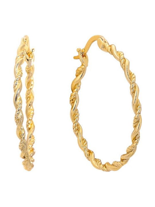 Prince Silvero Earrings Hoops made of Silver Gold Plated