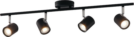 Fan Europe Zero Spot with 4 Lights and with Socket GU10 in Black Color