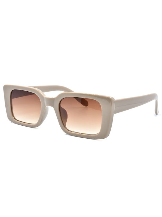 Awear Chelsea Women's Sunglasses with Beige Plastic Frame and Brown Gradient Lens