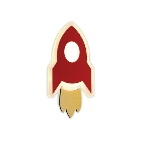 Aca Led Kids Wall Light Nasa Red Aca Led Kids Wall Light Nasa Red