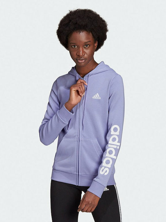 adidas Performance Ζακέτα Μωβ με Κουκούλα