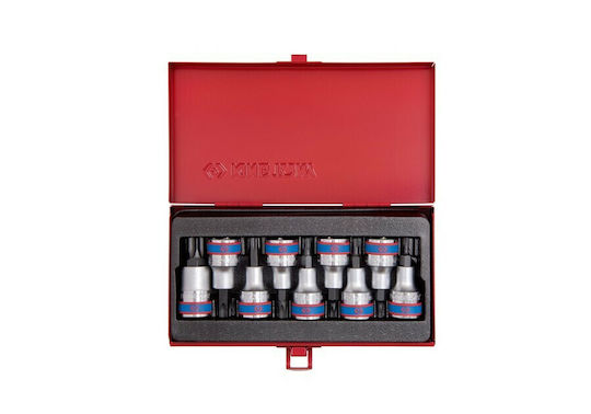 King Tony Chei tubulare cu Vârfuri Torx și Patrat de Prindere 1/2'' Set 9buc