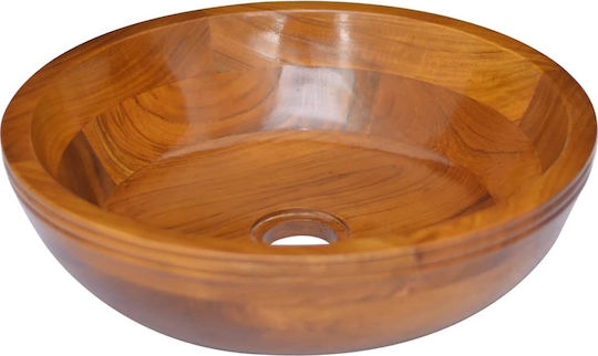 vidaXL Επικαθήμενος Νιπτήρας Ξύλινος 40x40cm Καφέ vidaXL Επικαθήμενος Νιπτήρας Ξύλινος 40x40cm Καφέ