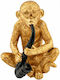 Zen Collection Διακοσμητική Μαϊμού Πολυρητίνης σε Χρυσό 13cm