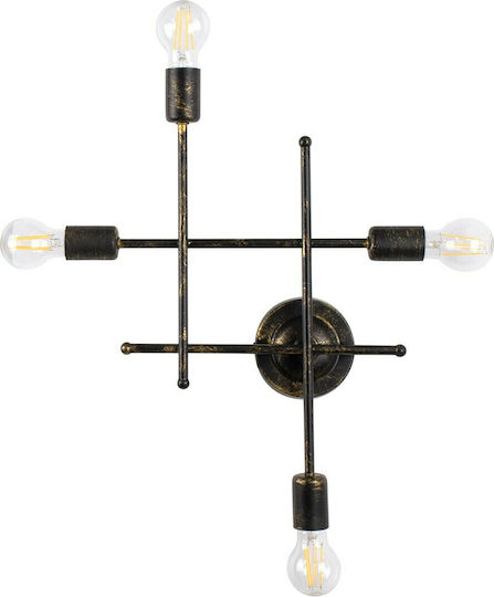 GloboStar Piping Industrial Wall Lamp with E27 Lamp Bulb Base Bronze 40.5x52x52cm