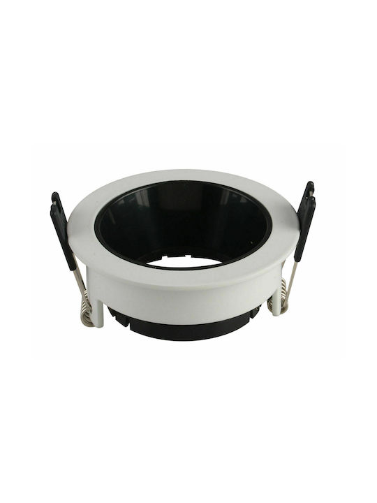 Optonica Round Metallic Frame for Spot GU10 White 7.9x7.9cm.
