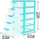 Plastic Desktop Drawer 5 Number of Spit 15.2x13.2x25.1cm Light Blue