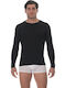Men's Undershirt Long-sleeved in Black Color