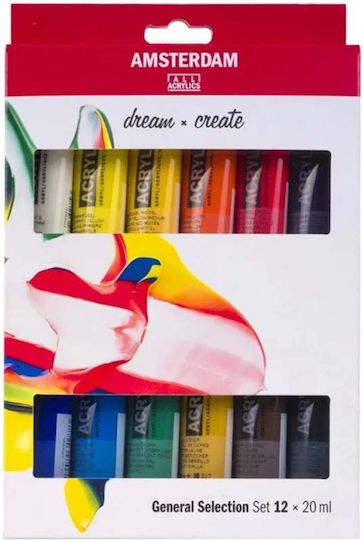 Royal Talens Amsterdam All Acrylics Standard Σετ Ακρυλικά Χρώματα Ζωγραφικής 20ml 12τμχ