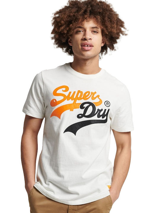 Superdry Ανδρικό T-shirt Λευκό με Λογότυπο