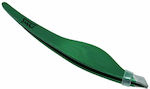 Medisei Eyebrow Tweezer with Curved Tip Ergo Green 1pcs