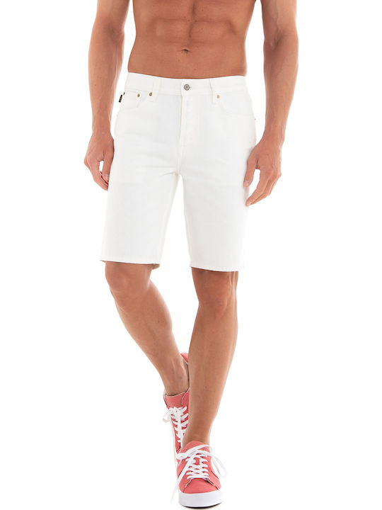 Superdry Ovin Vintage Ανδρική Βερμούδα Τζιν Λευκή