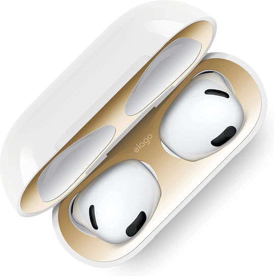 Elago Dust Guard Αυτοκόλλητα σε Χρυσό χρώμα για Apple AirPods 3