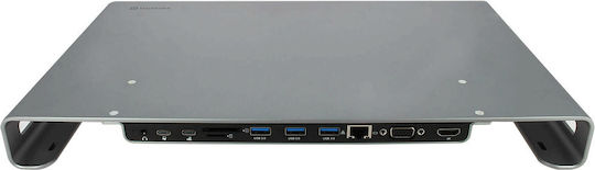 Swissten Aluminium 10 in 1 USB-C Docking Station mit 4K PD Ethernet Silber