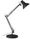 Ideal Lux Wally Office Lamp with Foldable Arm for Socket E27 in Black Color
