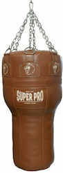 Super Super Pro Vintage Anglebag Δερμάτινος Σάκος Μποξ 40kg με Ύψος 120cm Καφέ