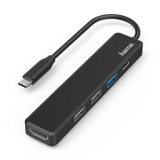 HAMA USB-C Docking Station με HDMI 4K PD Μαύρο (00200117)