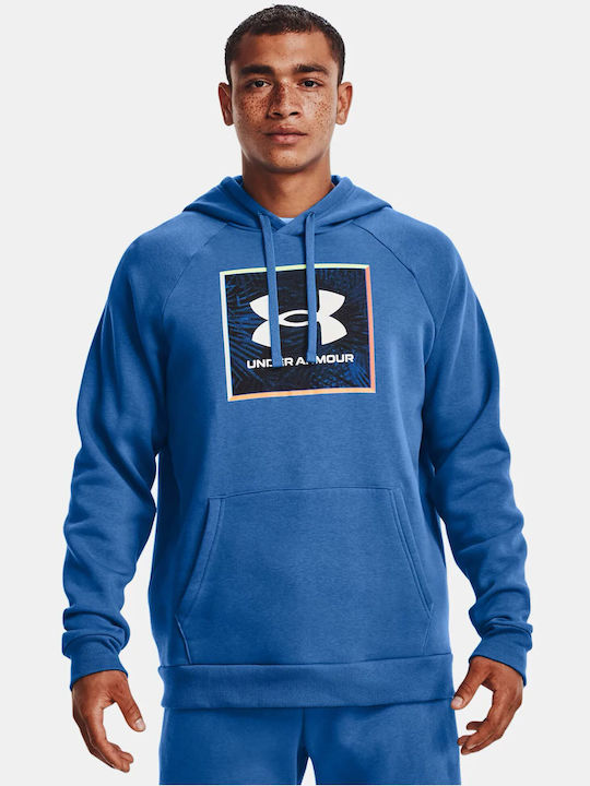 Under Armour Rival Men's Sweatshirt with Hood and Pockets Blue