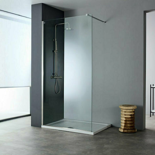 Devon Iwis Walk-In Shower Screen for Shower 87-89x200cm Clean Glass Inox Brushed