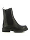 Leder Damen Chelsea Stiefeletten Schwarz