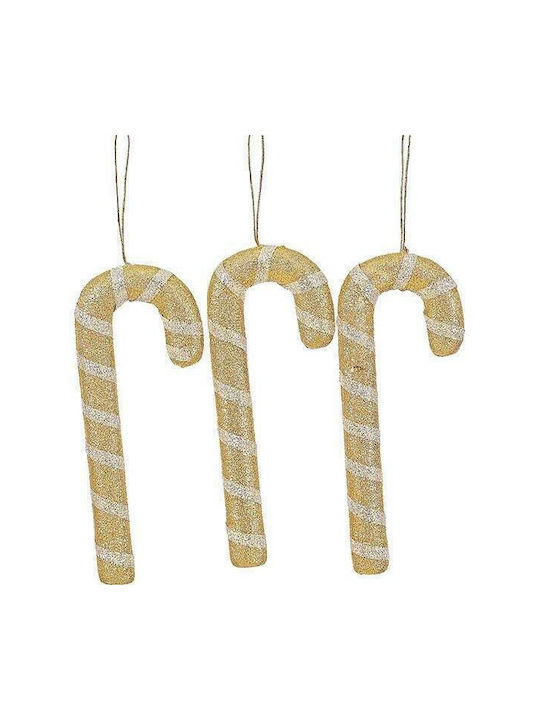 49082 Ornament suspendat Baston Plastic Gold-Sabanissé 15.5buc Set 3buc