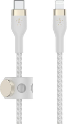 Belkin BoostCharge Pro Flex Geflochten USB-C zu Lightning Kabel 15W Weiß 3m (CAA011BT3MWH)