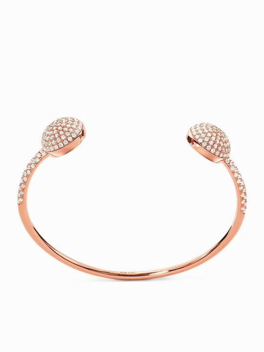 Folli Follie Women's Bracelet Handcuffs Made of Gold Plated Steel 17cm