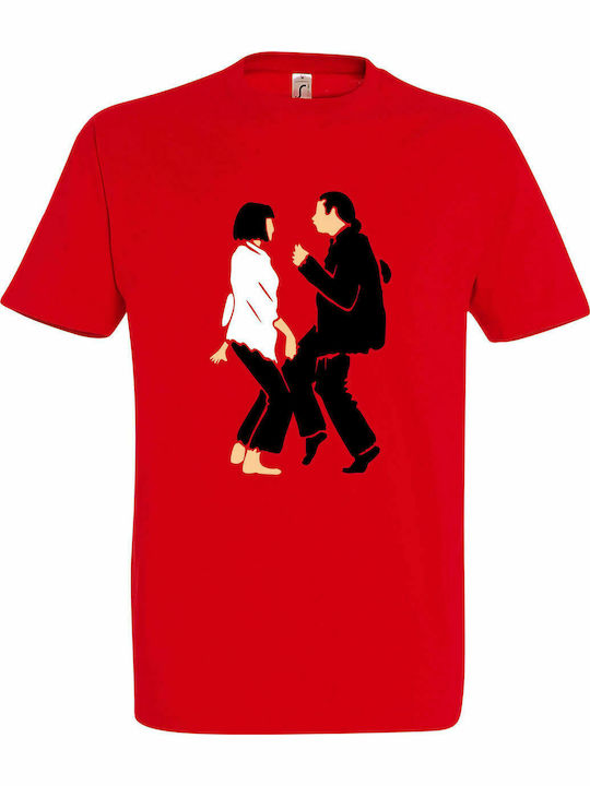 T-shirt Unisex " Pulp Fiction, Tanzszene " Rot