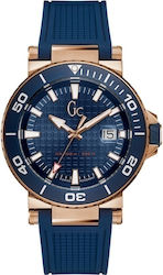 GC Watches Diver Code Battery Watch with Rubber Strap Blue