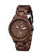 Bewell Typhon Men's Watch 45mm Battery with Brown Wooden Bracelet