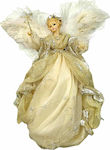 JK Home Decoration Christmas Ceramic Figure Cherub Gold Height 35cm