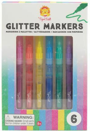 Tiger Tribe Glitter Zeichenmarker Set 6Stück