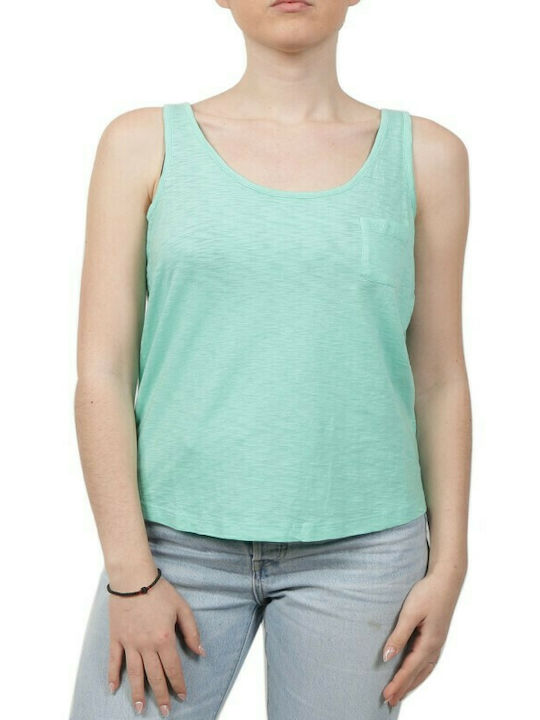 Superdry Women's Summer Blouse Cotton Sleeveless with V Neck Green