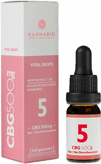 KannaBio Vital Έλαιο Κάνναβης σε Σταγόνες 500mg με 5% CBG 10ml