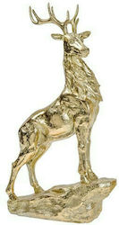 JK Home Decoration Christmas Ceramic Reindeer Figure Gold 37x25x25cm